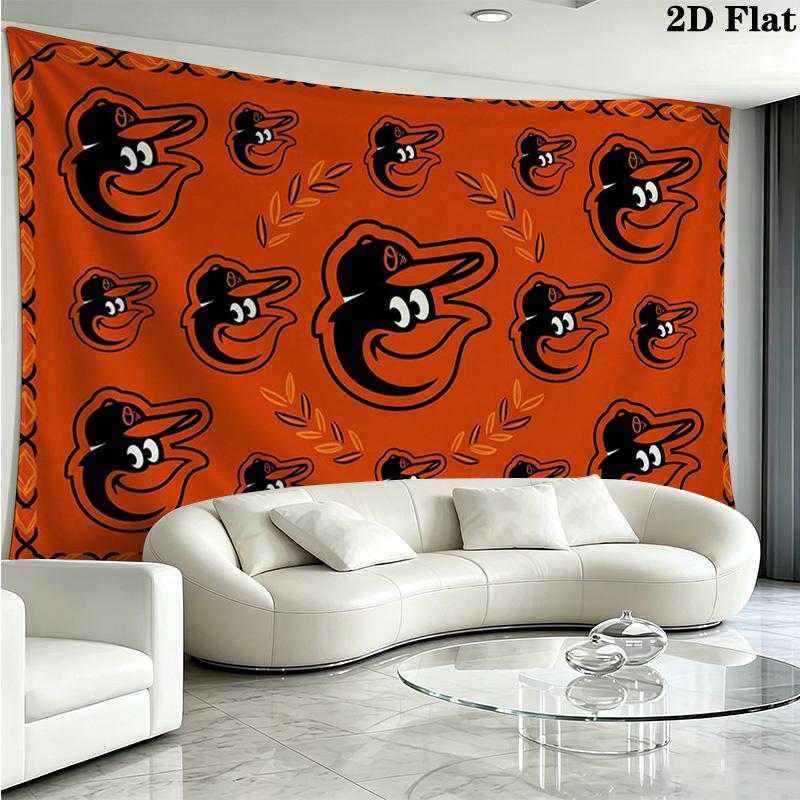 Baltimore Orioles Wall Tapestry Aesthetic Wall Hanging Printed Fabric Blanket Decorative Tapestries for Bedroom Living Room Home Decor