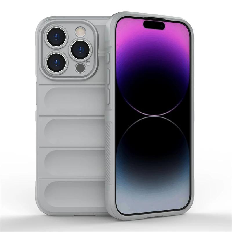 Чехол для iPhone 11 12 13 14 15 Pro Max задняя крышка чехол противоударный бронированный телефон чехлы жидкий силикон анти-падение Funda Coque