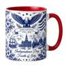 Ностальгия США 250-летний юбилей Синяя кружка, Патриотическая керамическая кофейная кружка с дизайном Орла и Флага, Подарок на День Независимости для Ветеранов Мужчин Женщин
