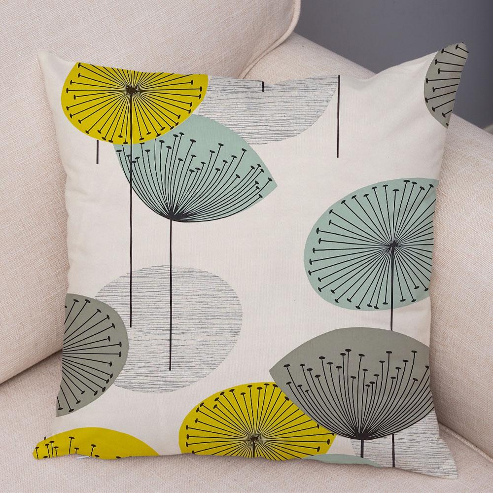 Абстрактное искусство, декоративная наволочка с геометрическим растением, деревом, цветком, диван, домашняя автомобильная наволочка