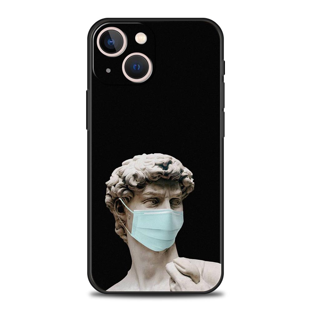 Мультяшная статуэтка Абстрактное искусство Чехол для телефона для iPhone 17 16 15 14 13 12 Pro Max 11 Pro Max 17 AIR Plus Ударопрочный Мягкий ТПУ Сумка