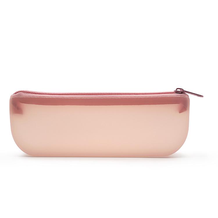 Professional Cute Small Mini Pink Clear Cosmetic Transparent Silicone Bag Travel Makeup Bag With Zipper