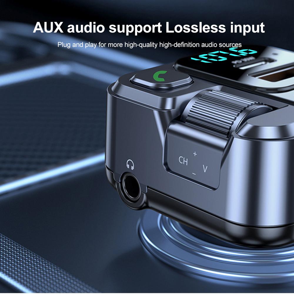 Автомобильный Bluetooth 5.1 Fm-передатчик PD 30 Вт USB-порт Type C, быстрое зарядное устройство, громкая связь, музыкальный плеер, беспроводной автомобильный комплект Aux 3,5 мм