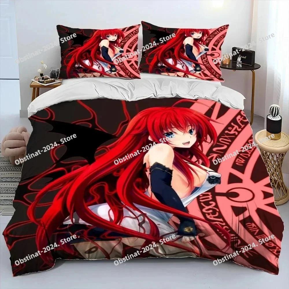 Сексуальная Девушка High School DxD Аниме Комплект Постельного Белья Пододеяльник Полный Queen King Размер Наволочка Кровать Печать Взрослый Детская Спальня Односпальный Twin