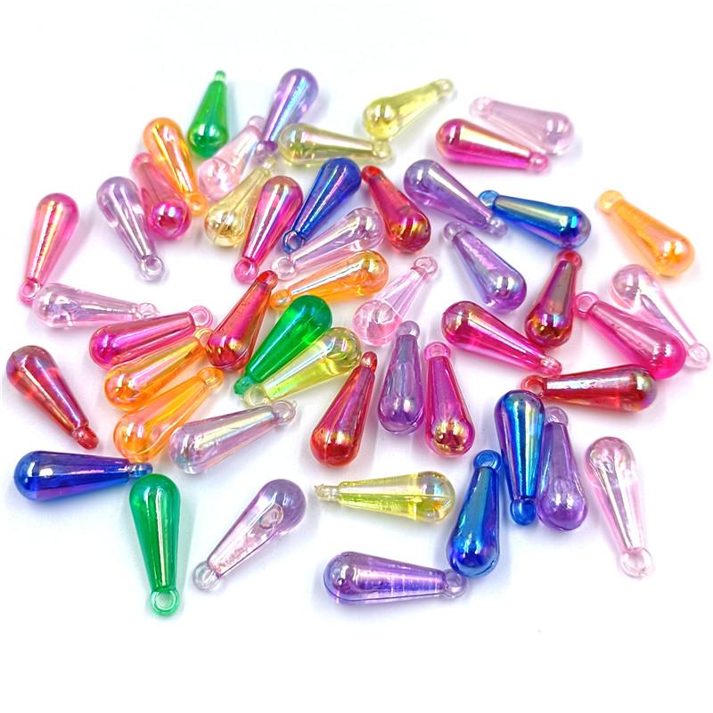 AB Цвет Капли Воды Бусины Разбросанные Бусины 20 шт. 8*22 мм Сплошной Цвет Аксессуары Для Одежды Аксессуары Для Волос Подвеска Популярные Волшебные Цвета Новые Бусины