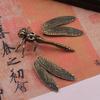 Brass Dragonfly Figurines Toy Removable Wings Office Desk Small Ornament