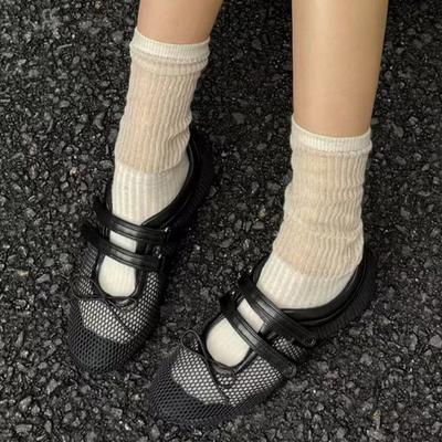 2025 Новые сетчатые женские балетки Летние неглубокие дышащие женские балетки Мэри Джейн Одинарные сетчатые женские туфли