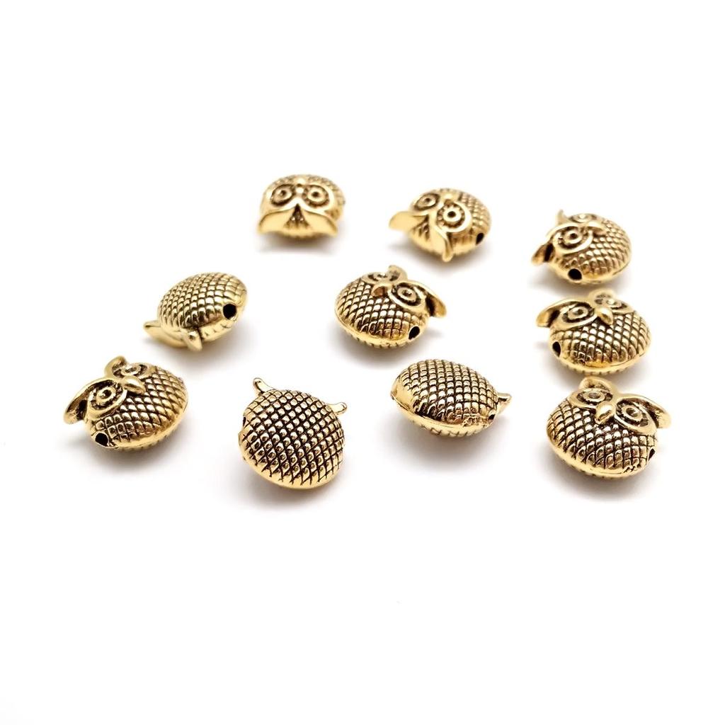 10 шт. металлические подвески в виде совы, бусины, кулон, ювелирные аксессуары для DIY браслета, ожерелья
