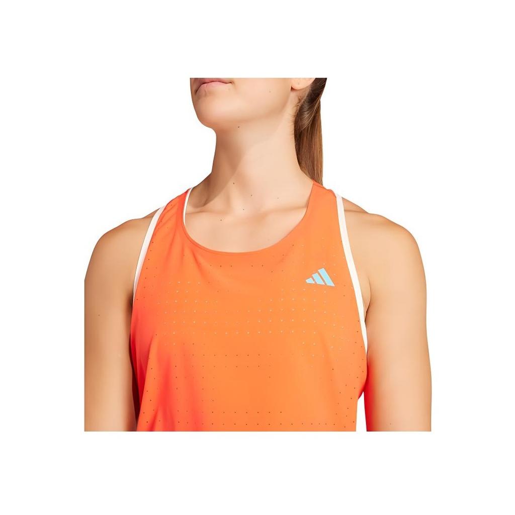 adidas Майка для бега Adizero с цветным логотипом, женские топы, светло-красные IQ4925