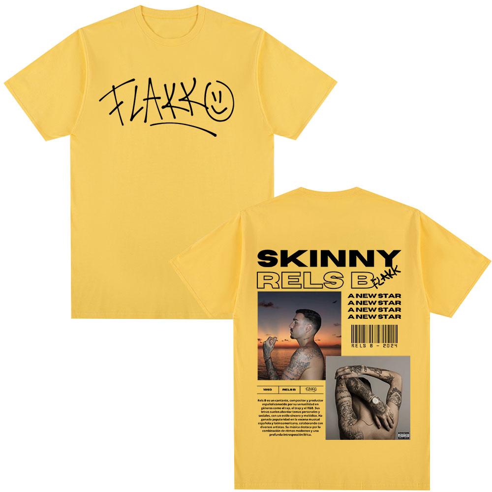 Rapper RELS B Skinny Flakk A New Star Album Merch Tshirt Unisex Women Clothing Fashion Hip Hop Tshirts Cotton T Shirts Streetwear