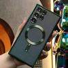 Роскошный прозрачный магнитный чехол с покрытием для Samsung S26 S25 S24 S23 Ultra Plus S26 Для беспроводной зарядки Magsafe Защитная крышка для объектива