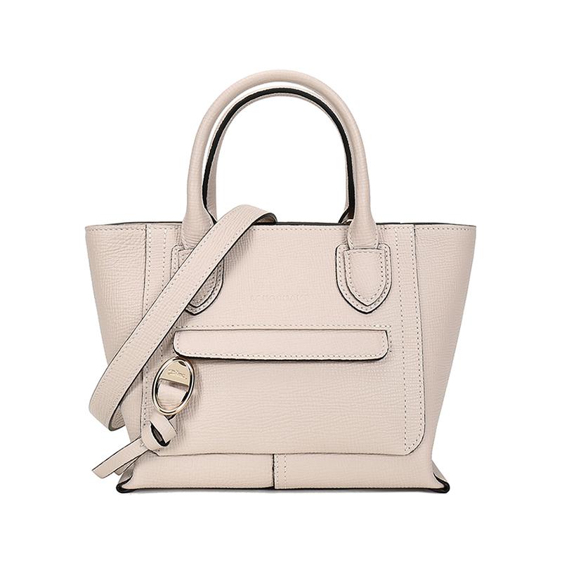 Longchamp Mailbox 22 Solid Color Grain Leather Zipper Closure Shoulder Bag Women Handbags Pink White 10103HTA337