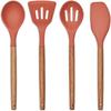 Set de 4 ustensiles - LIVOO - MES153 - Pot et ustensiles acacia FSC - En silicone 31 cm - Pot 15 x 12 cm