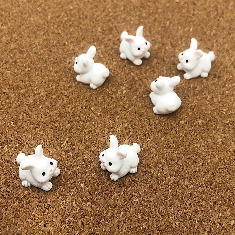 5pcs Miniature Resin Rabbits, Chibi-Style in Sitting Poses for Easter Decor, Fairy Garden & Dollhouse Diorama,Tiny Figurines Set