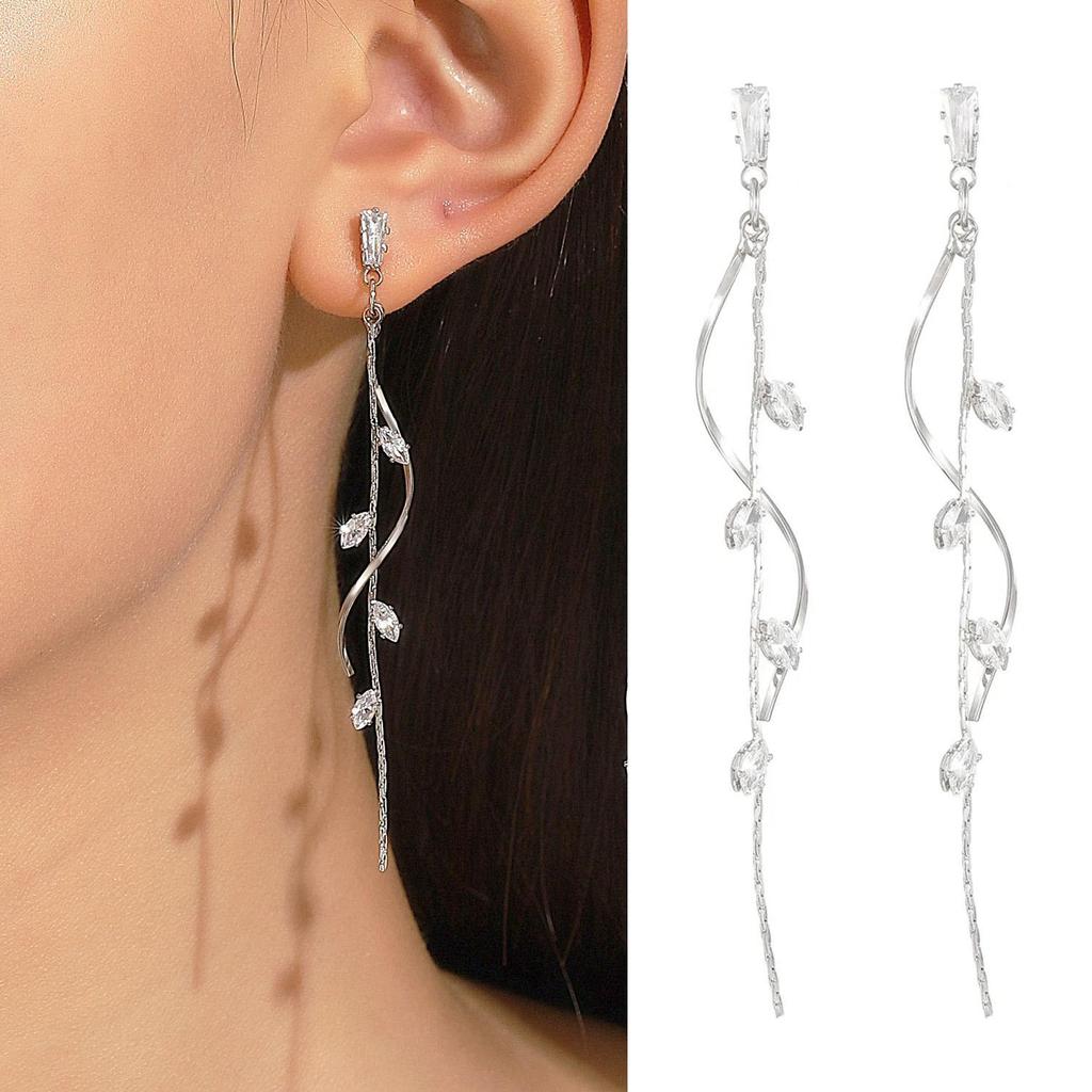 925 Silver Needle Korean Fashion Long Chain Tassel Earrings For Women Metal Earing Jewelry Trending Women's Drop Earrings