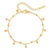 Minimalist Dangling Ball Charm Chain Bracelet 18K Gold Plated Stainless Steel Adjustable Size Daily Wear Jewelry for Female