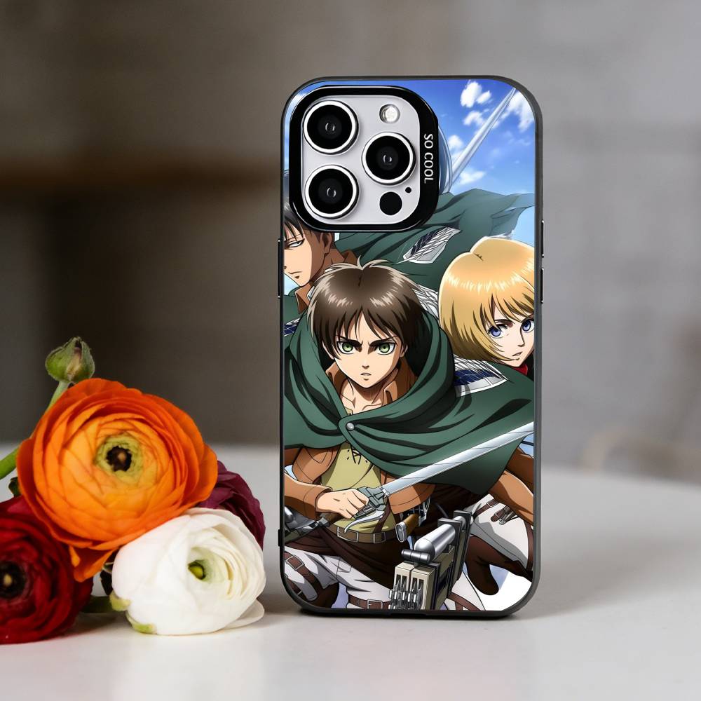 Anime Attack on Titan Phone Case For iPhone 17,16,15,14,13,12,11 Plus,Pro Max,XS,Colorful Silver Phone case Funda Cover