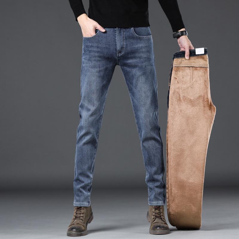 Spring and Autumn Men's Jeans Straight Slim Elastic Hundred Trend of Casual Men's Long Trousers