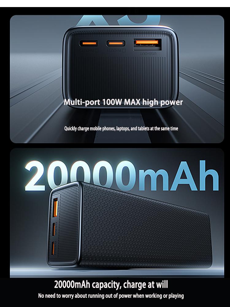 VAORLO 100 Вт сверхбыстрая зарядка портативный внешний аккумулятор PD QC 3.0 20000 мАч зарядное устройство внешний аккумулятор для Samsung iPhone Xiaomi
