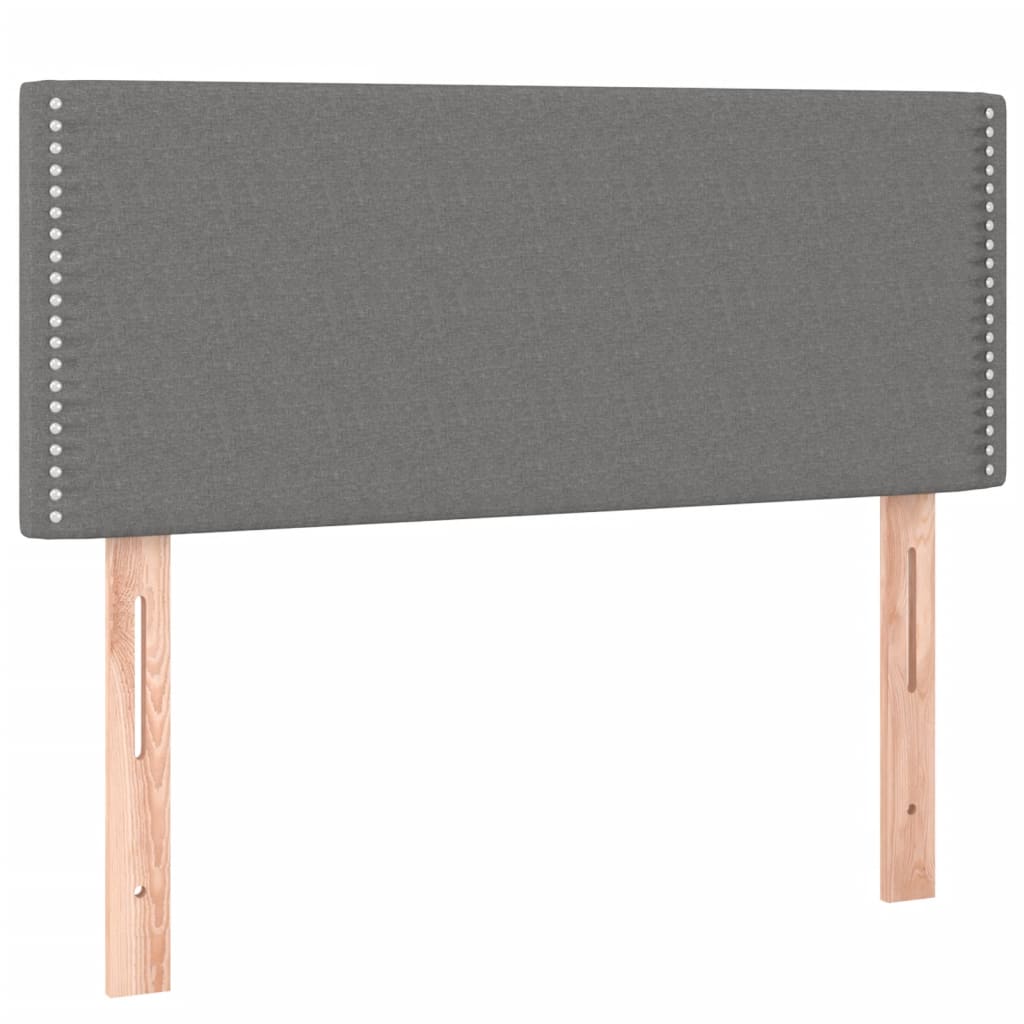 Box Spring Bed with Mattress Dark Gray 120 x 190 cm Fabric
