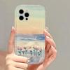 Чехол с милым акварельным рисунком для iPhone 14 Pro Max 13 12 11 Pro 14 15 Plus XR XS 7 8 Plus SE, модный воздушный противоударный мягкий чехол