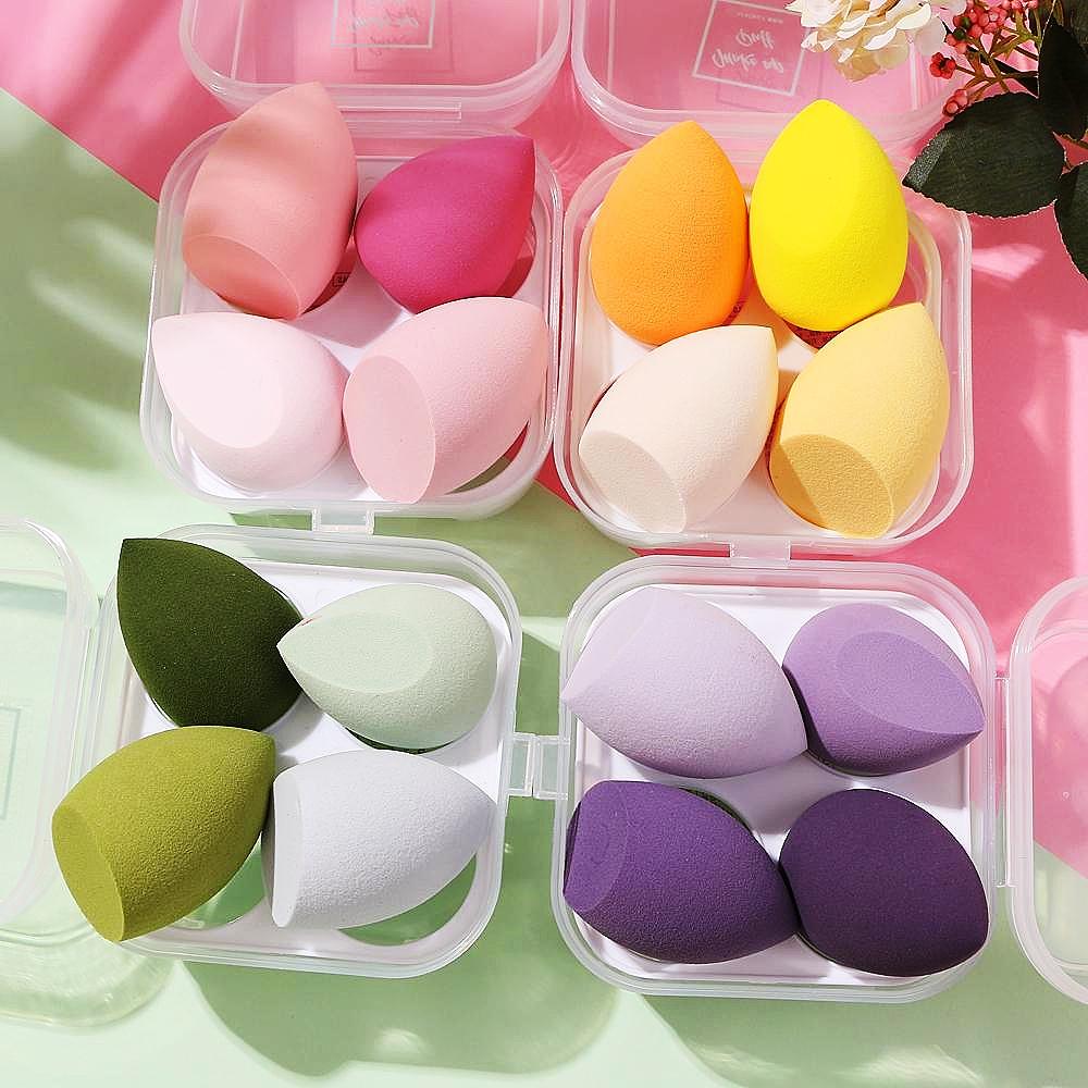 4 шт., женская губка для макияжа, губка для макияжа, пудра, губка для красоты, инструменты