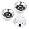 3Pcs Guitar Potentiometer Knob Cap Volume Tone Buttons Silver for Electric Guitars