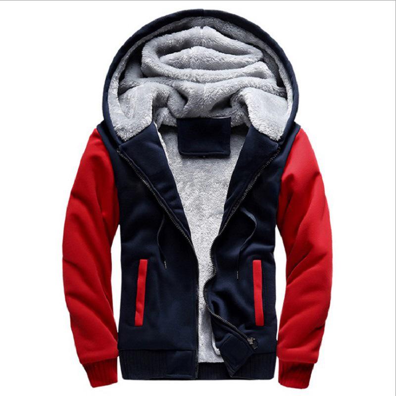 Men's Jacket Thicken Winter Jackets Men Fleece Long Sleeve Coat Man Casual Hoodies Streetwear Coats