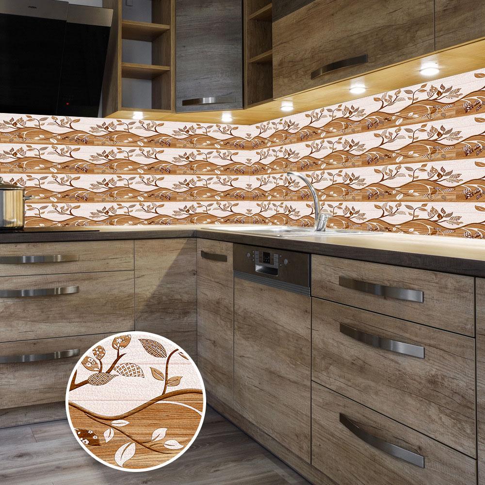 10pcs/set Branch Pattern Tiles Sticker Washbasin Bathroom Glass Waistline Glossy Surface Waterproof Peel & Stick Art Wallpaper