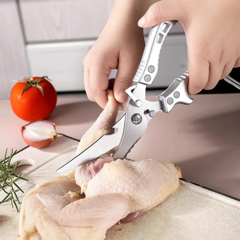Кухонные ножницы для костей, мяса и рыбы Нержавеющая сталь Серебристый