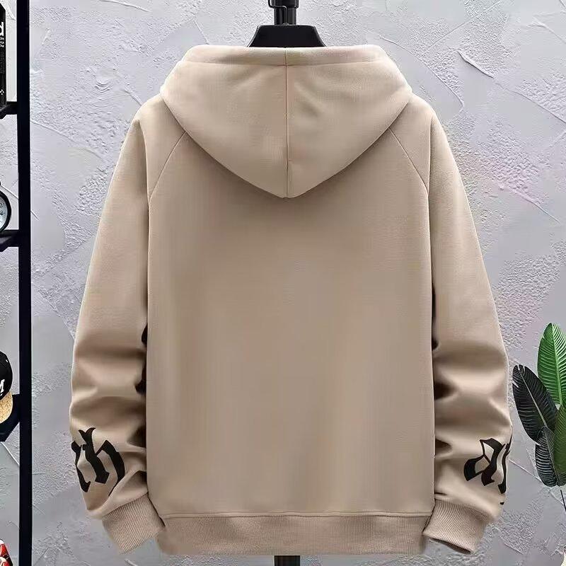 Модное мужское велюровое худи облегающего кроя в корейском стиле на осень/зиму 2025