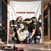 Настенный Гобелен, Тканевый Фон с Принтом Tokio Hotel Для Комнаты в Общежитии, Вечеринки