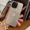 Чехол для iphone 12 15 18 Pro Max 13 16 Plus 14 Air 17 Pro 11 XS Max XR Белый - с подкладкой Сердце Блеск Кракелюр Фольга Акрил ТПУ Чехол для телефона