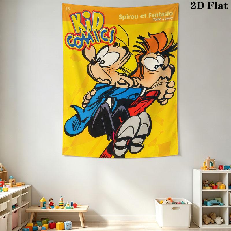 Spirou Faith Wall Tapestry Aesthetic Wall Hanging Printed Fabric Blanket Decorative Tapestries for Bedroom Living Room Home Decor