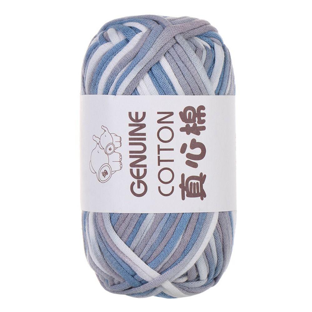 Cotton-Nylon Blend Rainbow Crochet Yarn Thick 80M Colorful Cotton Knitting Yarn Hand Woven Easy-to-See Stitches Beginner