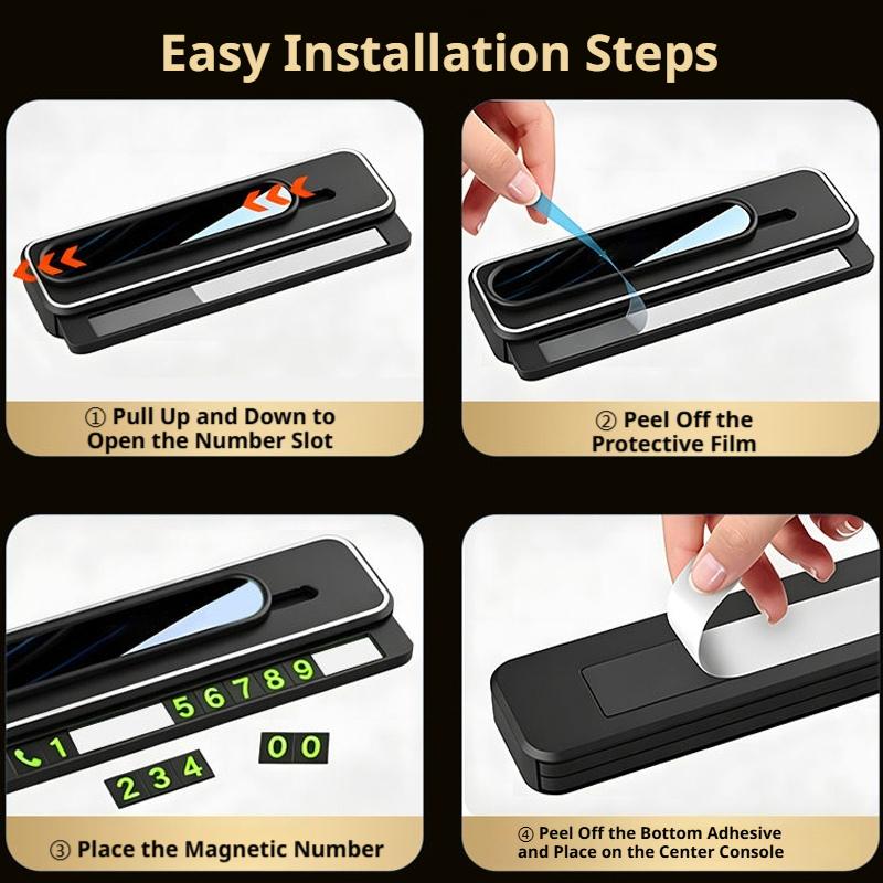 BLALION Dual Number Car Phone Temporary Parking Card Luminous Car Number Plate Hidden Parking Sign Car Park Stop for Car Styling