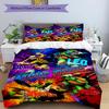 3 шт. Постельное белье с принтом «Черепашки-ниндзя» с индивидуальным именем для подростков. Застежка на пододеяльнике. Включает 1 пододеяльник и 2 наволочки. Мягкое и удобное для любого сезона.