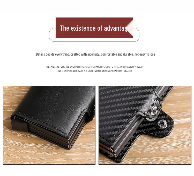 Двухслойный автоматический всплывающий держатель для карт из алюминиевого сплава - Металлический кошелек-чехол для ID и кредитных карт