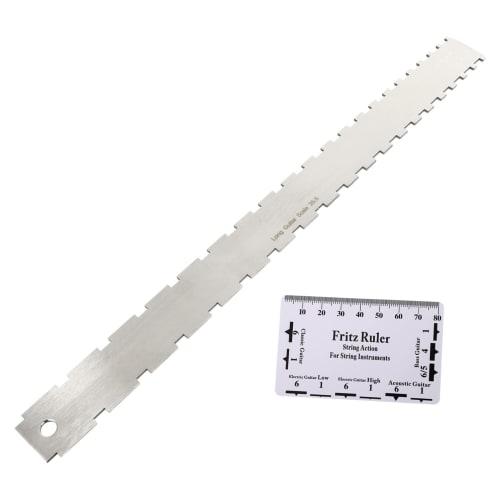 Vaguelly 2-Piece Guitar Neck Ruler, Guitar Tool Gauge Kit, Guitar Accessory Kit, Guitar Fret Crowning, Guitar Nut, Stainless Steel Guitar Ruler, Stain