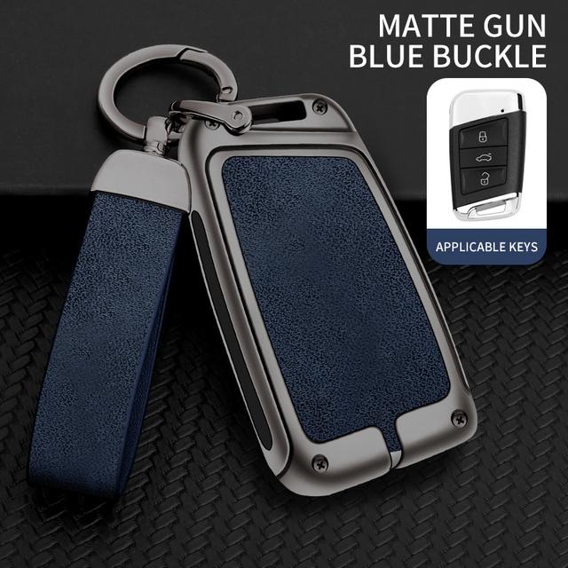 Новый кожаный чехол для ключей из цинкового сплава для VW Volkswagen Magotan Passat B8 Skoda Superb Kodiaq A7, аксессуары для автомобильных ключей