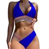 Women's Printing High-Breasted Straps Bikini Set Two-Piece Swimsuit