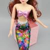 Dolls Dress For Barbie Doll Gown Skirt Fashion Clothes For Barbie Dollhouse Sequin Mermaid Tail Dresses Toy 1/6 Doll Accessories