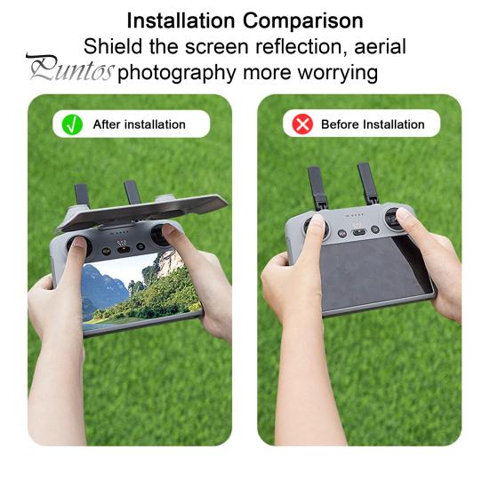 Антибликовый солнцезащитный козырек, устойчивый к царапинам, взрывозащищенный, регулируемый портативный солнцезащитный козырек с несколькими отверстиями для DJI Mini 4 Pro с пультом дистанционного управления экраном