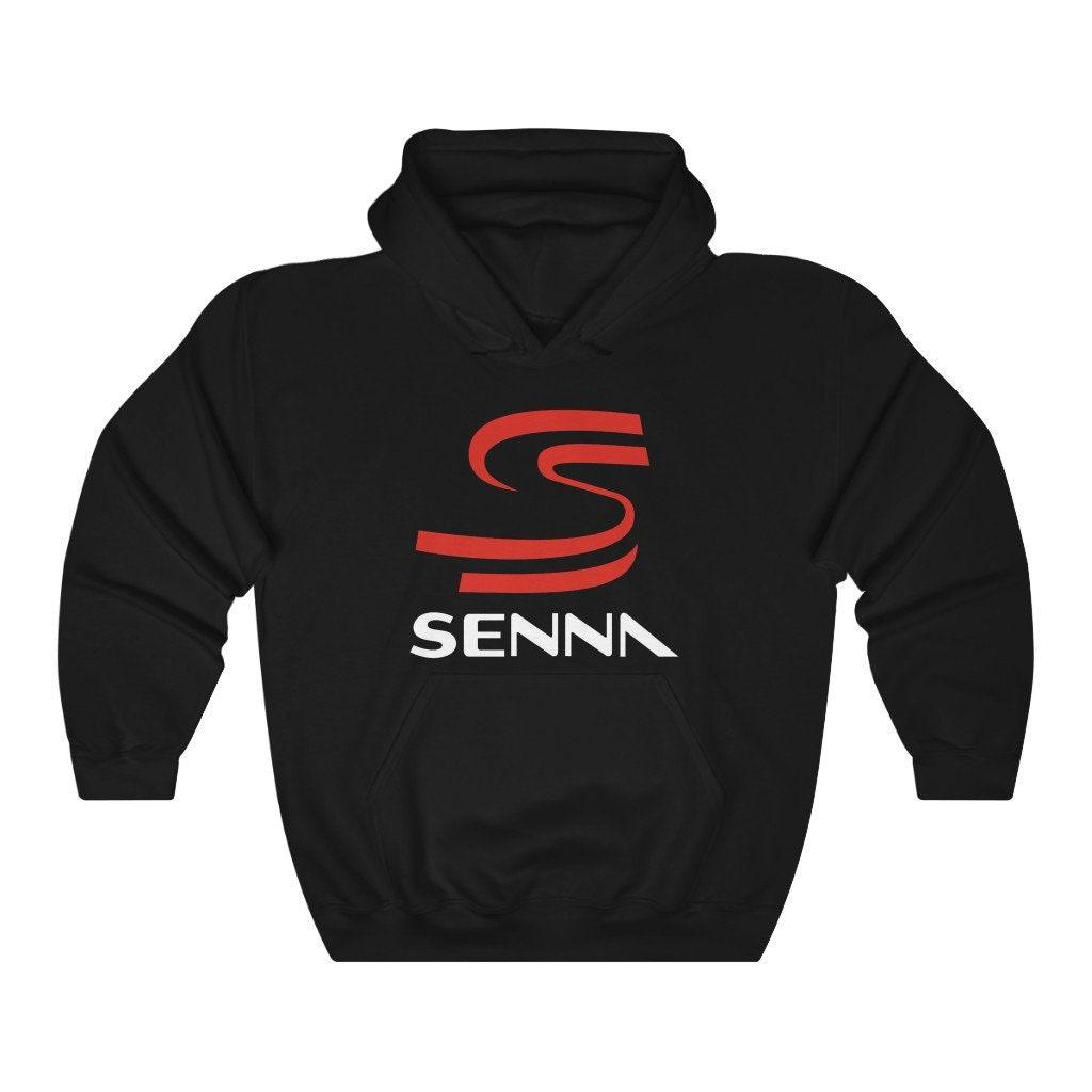 Ayrton Senna Logo Brazilian Racing Legend Black Hoodie Sweatshirt Size S to 3XL
