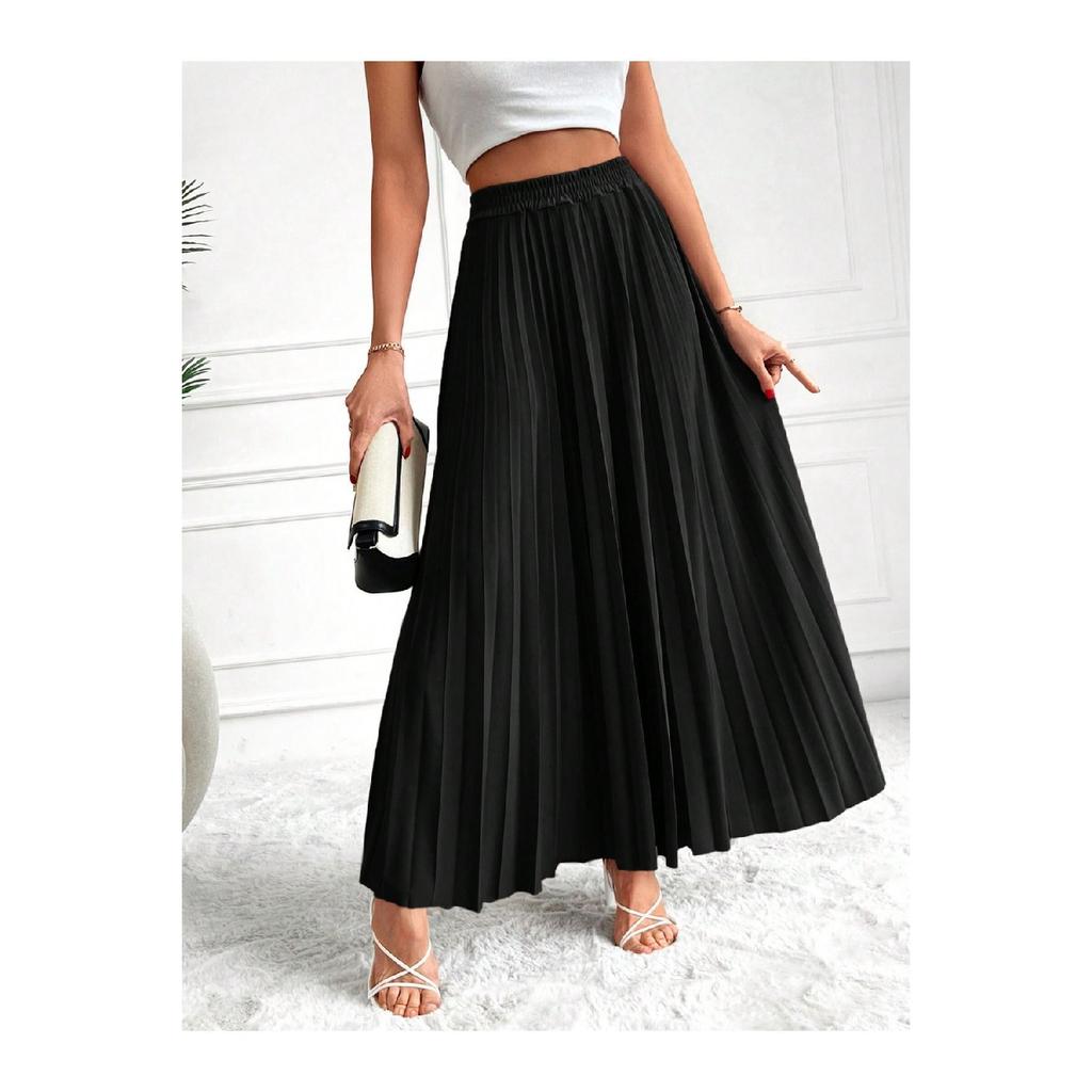 Плиссированная юбка из норки с эластичной резинкой на талии