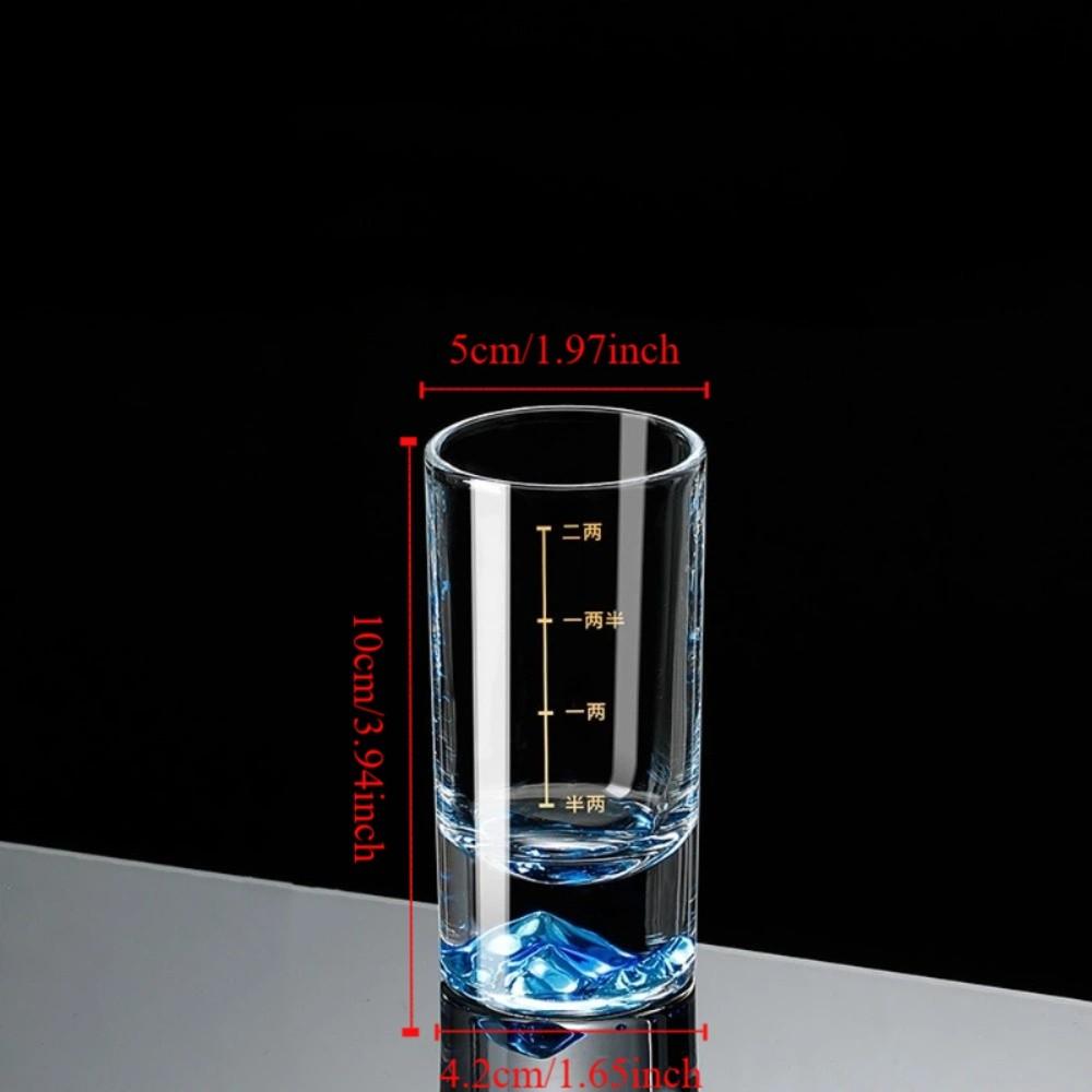 6 ШТУК/НАБОР Инструмент для бара Прозрачный стопка Утолщенное дно Стакан Декоративный стакан для водки Со шкалой Стакан для крепких напитков Китайский алкоголь