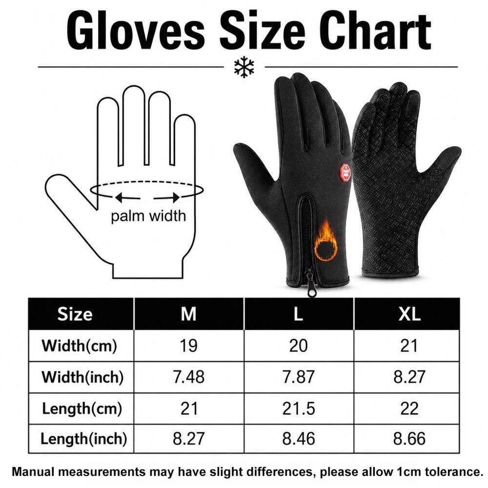 Xiaomi Winter Cold-proof Ski Gloves, Fashion Zipper Style, Adjustable Tightness, Warm Full Finger Gloves, Must-have for Winter Outings