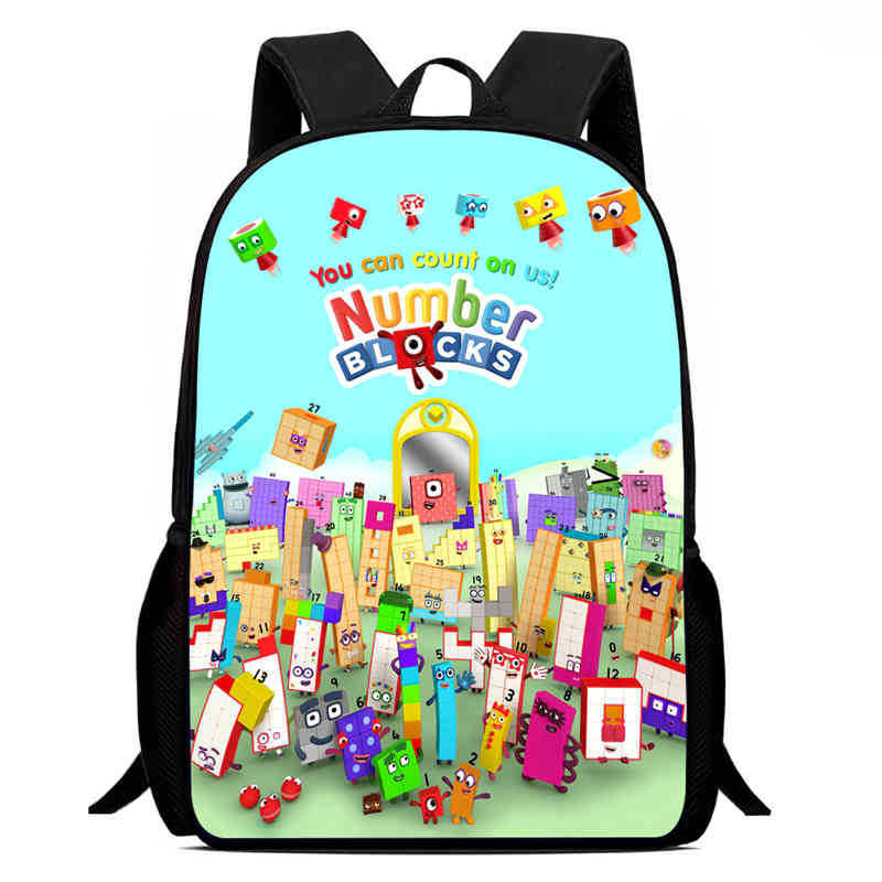Цифровые Строительные Блоки Numberblocks Школьная Сумка Высокое Разрешение Многофункциональный Оксфордский Легкий Рюкзак