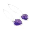 [H2489] - Silver 'Love' Amethyst Earrings