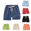 Детские шорты для мальчиков и девочек, летние повседневные однотонные шорты для бега, спортивные шорты со шнурком